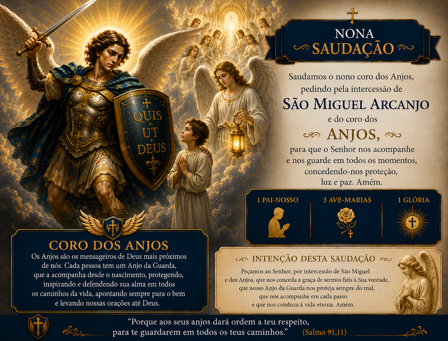 Arte sacra para a nona saudação aos Anjos e ao Anjo da Guarda